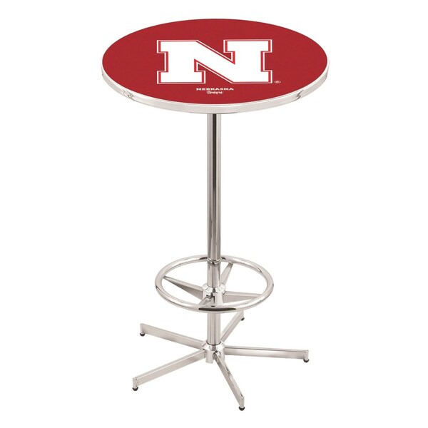 42" Chrome Nebraska Pub Table